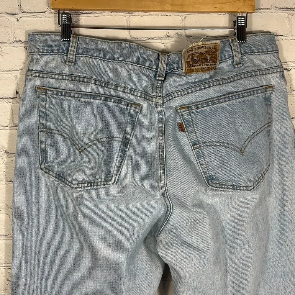 VTG‎ Levis Jeans Mens 40x32 Blue 540 Made In USA Brown Tab Western 90s Denim